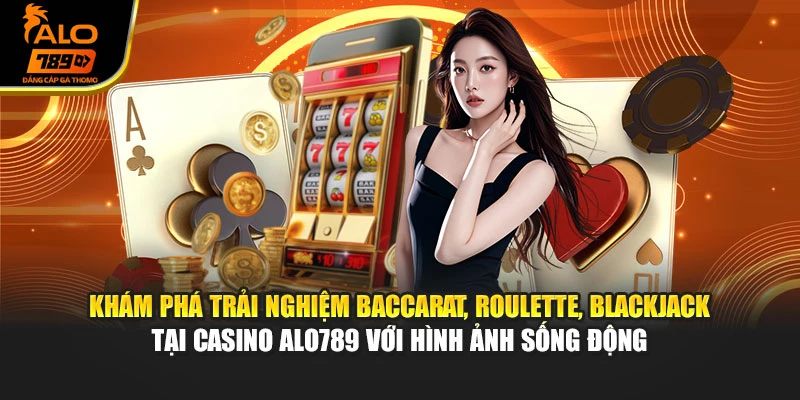 Khám phá trải nghiệm Baccarat, Roulette, Blackjack tại casino Alo789 với hình ảnh sống động
