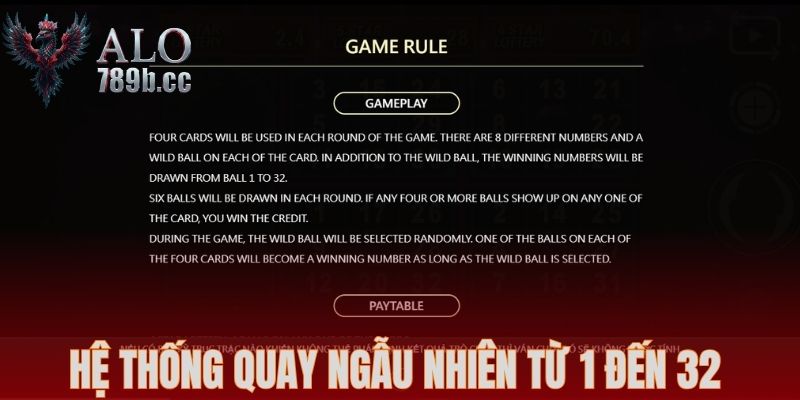 Hệ thống quay ngẫu nhiên từ 1 đến 32 