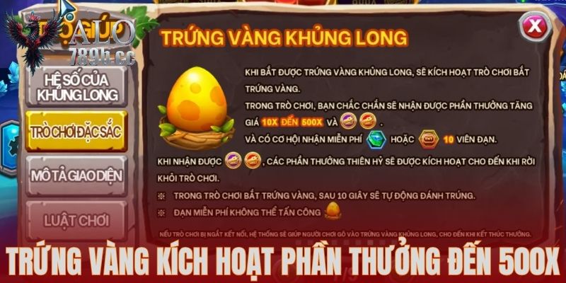 Trứng vàng có thể kích hoạt phần thưởng lên đến 500X